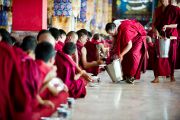 В перерыве во время философского диспута в монастыре Дрепунг Лоселинг, Мандгод, Индия. 3 февраля 2011. Фото: Тензин Чойджор (Офис ЕСДЛ)