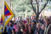 Его Святейшество Далай-лама выступает с обращением по случаю 52-й годовщины Тибетского народного восстания. Дхарамсала, Индия. 10 марта 2011