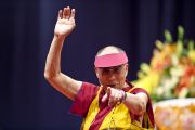 Его Святейшество Далай-лама во время публичной лекции. Милан, Италия. 28 июня 2012 г. Фото: Тензин Чойджор (Офис ЕСДЛ)