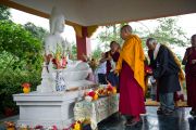 Его Святейшество Далай-лама во время посещения ретритного центра Тхекчог Самтенлинг в окрестностях Дехрадуна, Индия. 16 сентября 2012 г. Фото: Тензин Чойджор (Офис ЕСДЛ)