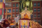 Его Святейшество Далай-лама в тибетском монастыре в Сарнатхе, Индия. 11 января 2013 г. Фото: Джереми Рассел (Офис ЕСДЛ)