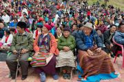 Пожилые тибетцы на церемонии освящения статуи Будды, Татхагата Цал. Равангла, штат Сикким, Индия. 25 марта 2013 г. Фото: Тензин Чойджор (офис ЕСДЛ).