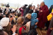 Его Святейшество Далай-лама беседует с журналистами в центре "Фрайберг Форум". Фрайберг, Швейцария. 12 апреля 2013 г. Фото: Manuel Bauer