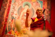 Его Святейшество Далай-лама обращается к тибетцам, живущим в Швейцарии. Фрайбург, Швейцария. 14 апреля 2013 г. Фото: Manuel Bauer