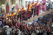 Во время учений Его Святейшества Далай-ламы в монастыре Сера Чже. Билакуппе, штат Карнатака, Индия. Декабрь 2013 г. Фото: Тензин Чойджор (офис ЕСДЛ)
