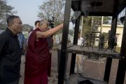 Его Святейшество Далай-лама в парке Раджива Ганди в Райпуре. Штат Чаттисгарх, Индия. 15 января 2014 г. Фото: Тензин Чойджор (офис ЕСДЛ)