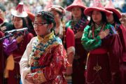 Молодые тибетцы исполняют государственный гимн Тибета в начале празднования тибетского нового года в Аугсбургском колледже в Миннеаполисе. Штат Миннесота, США. 2 марта 2014 г. Фото: Stephen Geffre
