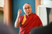Его Святейшество Далай-лама обращается с речью к друзьям Тибетского дома. Франкфурт, Германия. 14 мая 2014 г. Фото: Manuel Bauer
