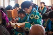 Монголчуудын хүсэлтээр явагдаж буй номын айлдвар. Энэтхэг, Дарамсала. 2014.12.02.
