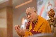 Его Святейшество Далай-лама в первый день ежегодных трехдневных учений, организованных Фондом всеобщей ответственности. Дели, Индия. 20 марта 2015 г. Фото: Тензин Чойджор (офис ЕСДЛ)