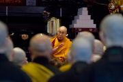 Его Святейшество Далай-лама выступает с лекцией в храме Соудзи. Токио, Япония. 11 апреля 2015 г. Фото: Тензин Джигме