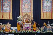 Вид на сцену Явиц-центра во время посвящения Белой Тары, которое даровал Его Святейшество Далай-лама. Нью-Йорк, США. 10 июля 2015 г. Фото: Тензин Чойджор (офис ЕСДЛ)