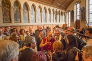 Его Святейшество Далай-лама отвечает на вопросы журналистов в городской ратуше. Франкфурт, Германия. 13 июля 2015 г. Фото: Мануэль Бауэр