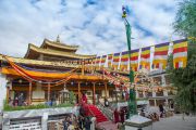 В храме Джоканг ожидают прибытия Его Святейшества Далай-ламы. Ле, Ладак, штат Джамму и Кашмир, Индия. 28 июля 2015 г. Фото: Тензин Чойджор (офис ЕСДЛ)