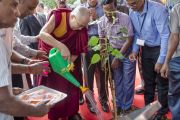 Его Святейшество Далай-лама сажает деревце бодхи в ознаменование своего визита в Индийский технологический институт. Ченнаи, штат Тамиланд, Индий. 10 ноября 2015 г. Фото: Тензин Чойджон (офис ЕСДЛ)