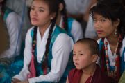 Тибетцы слушают речь Его Святейшества Далай-ламы на праздновании 26-й годовщины вручения ему Нобелевской премии мира. Хунсур, штат Карнатака, Индия. 10 декабря 2015 г. Фото: Тензин Чойджор (офис ЕСДЛ)