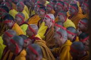 Посвящение Гухьясамаджи в монастыре Гьюдмед принимали более 10 тысяч монахов и монахинь. Хунсур, штат Карнатака, Индия. 11 декабря 2015 г. Фото: Тензин Чойджор (офис ЕСДЛ)