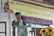 Сикьонг (глава Центральной тибетской администрации) Лобсанг Сенге выступает с речью во время торжеств, организованных в честь 81-летия Его Святейшества Далай-ламы в монастыре Дрепунг. Мундгод, штат Карнатака, Индия. 6 июля 2016 г. Фото: Тензин Чойджор (офис ЕСДЛ)