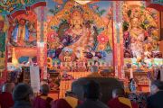 Его Святейшество Далай-лама проводит ритуал освящения нового молитвенного зала монастыря Нгагьюр Дактог. Ладак, штат Джамму и Кашмир, Индия. 5 августа 2016 г. Фото: Тензин Чойджор (офис ЕСДЛ)