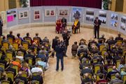 Его Святейшество Далай-лама беседует со студентами и преподавателями университета им. Коменского. Братислава, Словакия. 16 октября 2016 г. Фото: Сомоджи