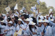 Некоторые из более чем 5000 школьников на торжественной церемонии, посвященной началу кампании «Сто миллионов для ста миллионов» в президентском дворце Раштрапати Бхаван. Дели, Индия. 11 декабря 2016 г. Фото: Тензин Чойджор (офис ЕСДЛ)