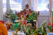 Его Святейшество Далай-лама во время подготовительных церемоний к посвящению Калачакры. Бодхгая, штат Бихар, Индия. 8 января 2017 г. Фото: Тензин Чойджор (офис ЕСДЛ)