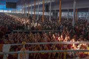 Вид на площадку учений, на которой собралось более чем 200,000 верующих, прибывших на 34-е посвящение Калачакры. Бодхгая, штат Бихар, Индия. 13 января 2017 г. Фото: Тензин Чойджор (офис ЕСДЛ)