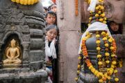 Паломники в храме Махабодхи ожидают в надежде хоть мельком увидеть Его Святейшество Далай-ламу. Бодхгая, штат Бихар, Индия. 15 января 2017 г. Фото: Тензин Чойджор (офис ЕСДЛ)