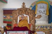 Его Святейшество Далай-лама во время церемонии подношения молебна о долгой жизни, организованной в Шивацель. Ле, Ладак, штат Джамму и Кашмир, Индия. 6 июля 2017 г. Фото: Тензин Чойджор (офис ЕСДЛ)