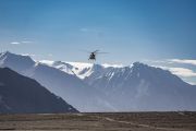 Вертолет Его Святейшества Далай-ламы направляется в аэропорт Тоиси. Долина Нубра, штат Джамму и Кашмир, Индия. 10 июля 2017 г. Фото: Тензин Чойджор (офис ЕСДЛ)