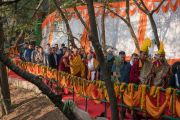 Его Святейшество Далай-лама прибывает в новую школу монастыря Намгьял. Дхарамсала, Индия. 2 ноября 2017 г. Фото: Тензин Чойджор (офис ЕСДЛ)