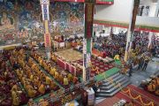Вид на новую площадку для философских диспутов монастыря Сера Ме во время церемонии открытия с участием Его Святейшества Далай-ламы. Билакуппе, штат Карнатака, Индия. 21 декабря 2017 г. Фото: Лобсанг Церинг.