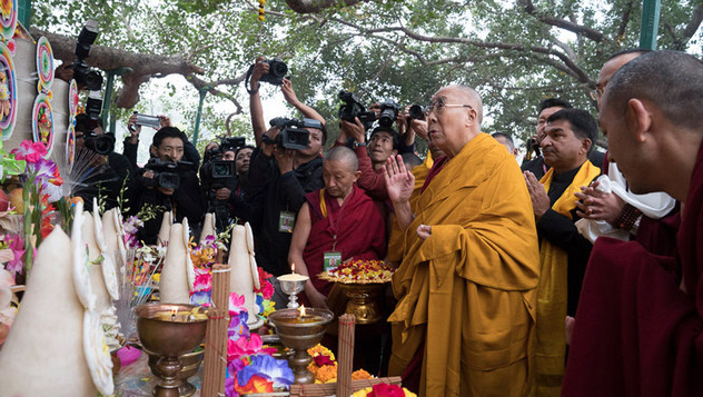 Далай-лама совершил паломничество в храм Махабодхи
