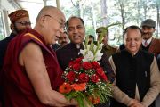Его Святейшество Далай-лама принимает в своей резиденции главного министра штата Химачал-Прадеш Джай Рама Такура. Дхарамсала, Индия. 1 февраля 2018 г. Фото: дост. Тензин Джампель.
